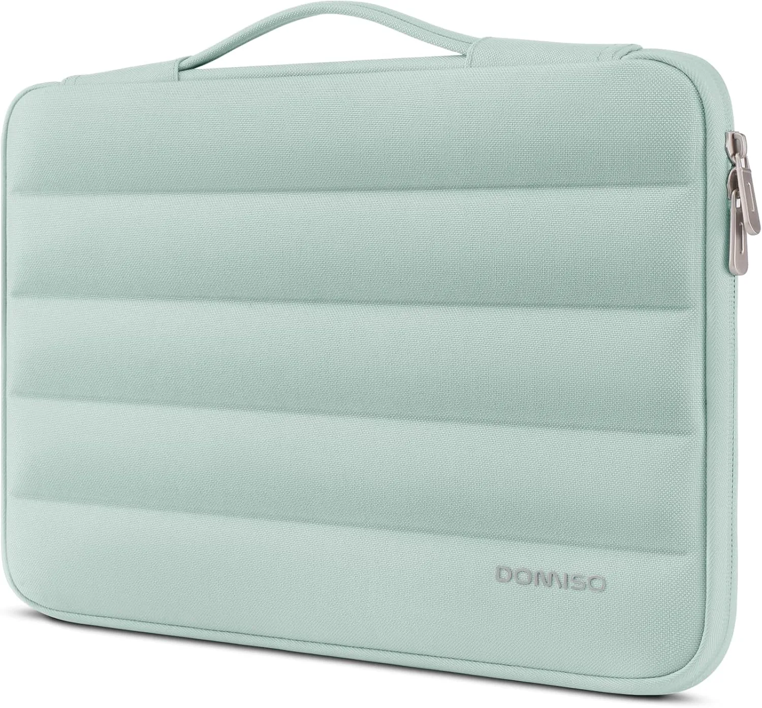 DOMISO 14 inch Laptop Sleeve Bag Shockproof Protective Carrying Case Water-Resistant Handbag with Handle Compatible with MacBook/HP/Dell,Mint Green