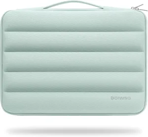 DOMISO 14 inch Laptop Sleeve Bag Shockproof Protective Carrying Case Water-Resistant Handbag with Handle Compatible with MacBook/HP/Dell,Mint Green