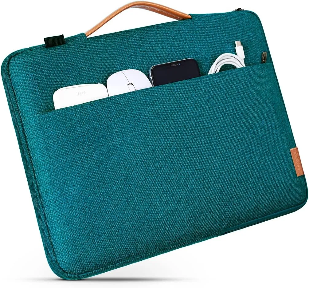 DOMISO 15.6 Inch Laptop Bag Cover Waterproof Shockproof Notebook Protective Sleeve Case Shoulder Bag Cover for 15.6" HP 15/ThinkPad E575/IdeaPad S510/Dell Alienware 15/Dell XPS 15,Teal