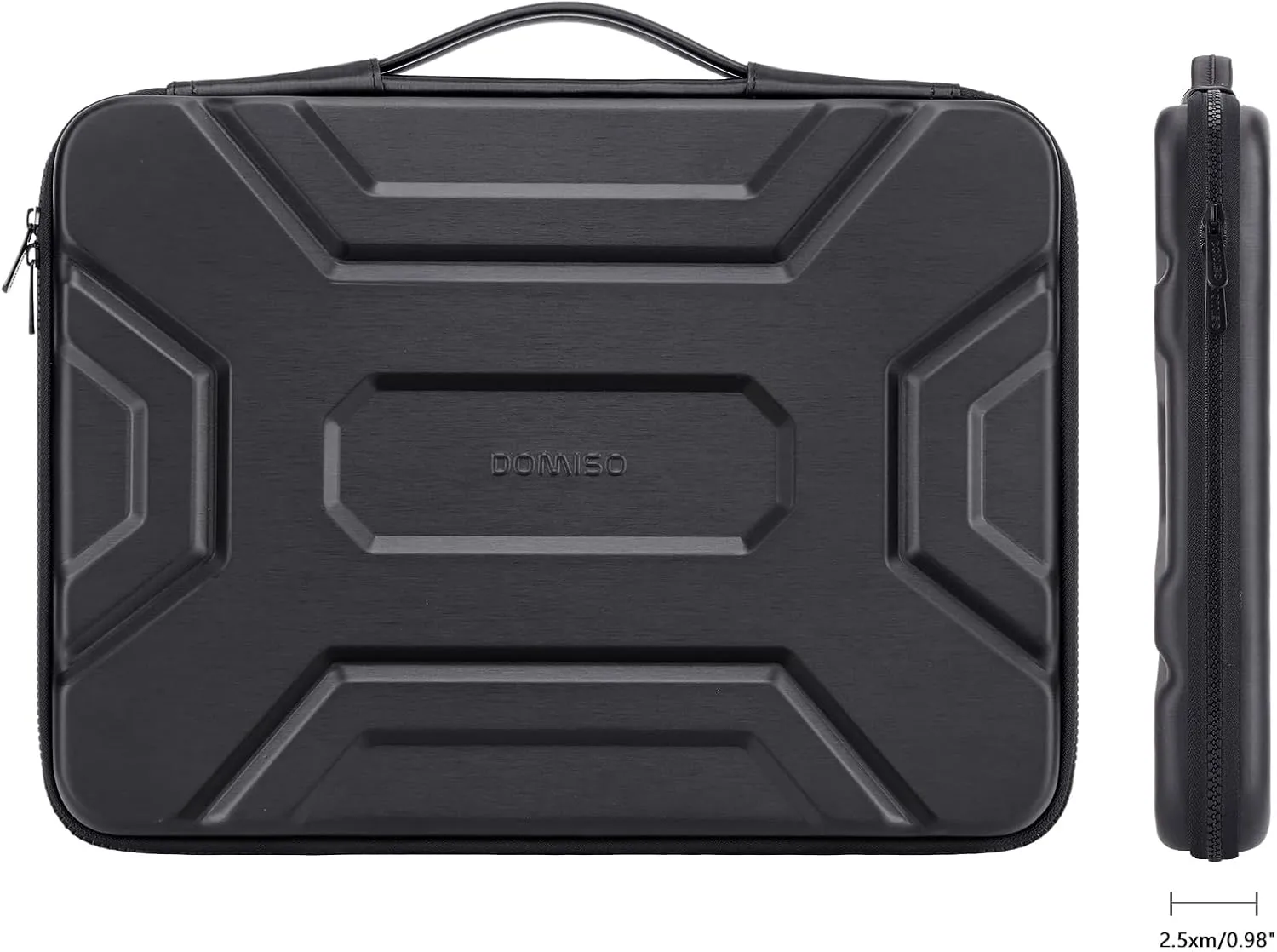 DOMISO 15.6 inch Laptop Sleeve Shoulder Bag Shockproof Computer Bag Waterproof EVA Protective Carrying Case for 16" MacBook Pro/Max M2 M1 2019-2023,15"-16" HP Dell Asus Laptop,Dell XPS 15,Black