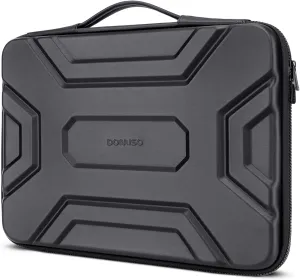 DOMISO 15.6 inch Laptop Sleeve Shoulder Bag Shockproof Computer Bag Waterproof EVA Protective Carrying Case for 16" MacBook Pro/Max M2 M1 2019-2023,15"-16" HP Dell Asus Laptop,Dell XPS 15,Black