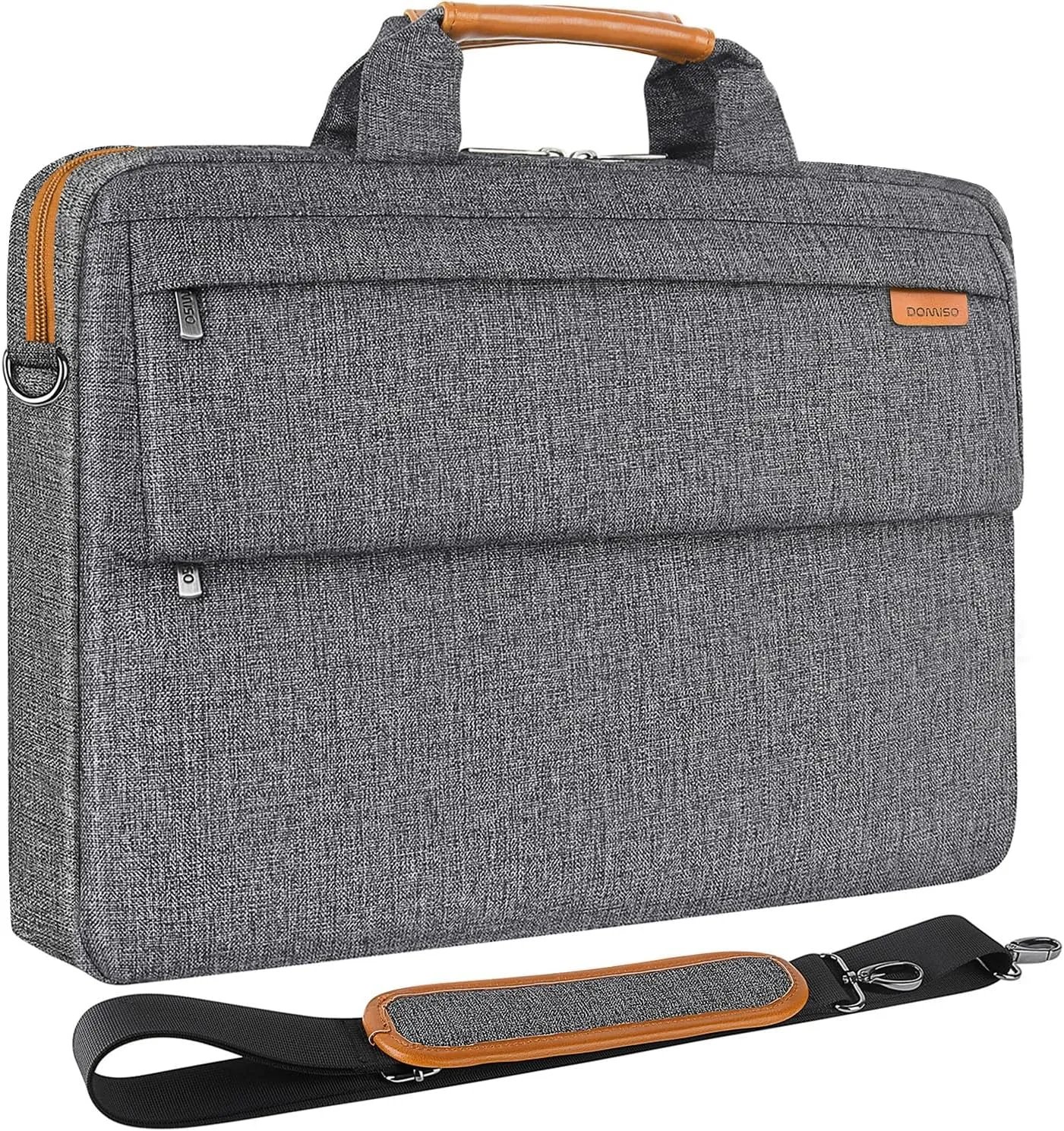 DOMISO 17 Inch Shockproof Laptop Sleeve Business Briefcase Waterproof Messenger Shoulder Bag for 17"-17.3" Notebooks/Dell/Lenovo/Acer/HP/MSI/ASUS, Dark Grey