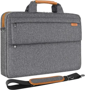 DOMISO 17 Inch Shockproof Laptop Sleeve Business Briefcase Waterproof Messenger Shoulder Bag for 17"-17.3" Notebooks/Dell/Lenovo/Acer/HP/MSI/ASUS, Dark Grey