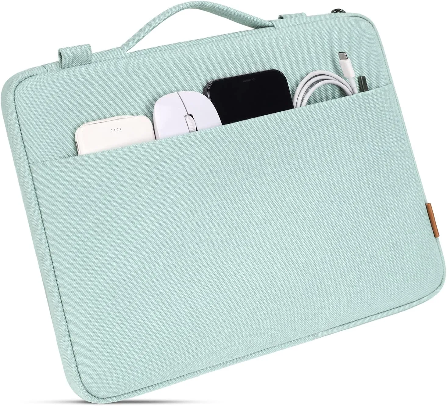 DOMISO 17.3 Inch Laptop Bag Cover Waterproof Shockproof Notebook Sleeve Case Shoulder Bag Protective Cover for 17.3" HP Pavilion 17/HP Envy 17/17/MSI/Lenovo IdeaPad 321,Mint Green