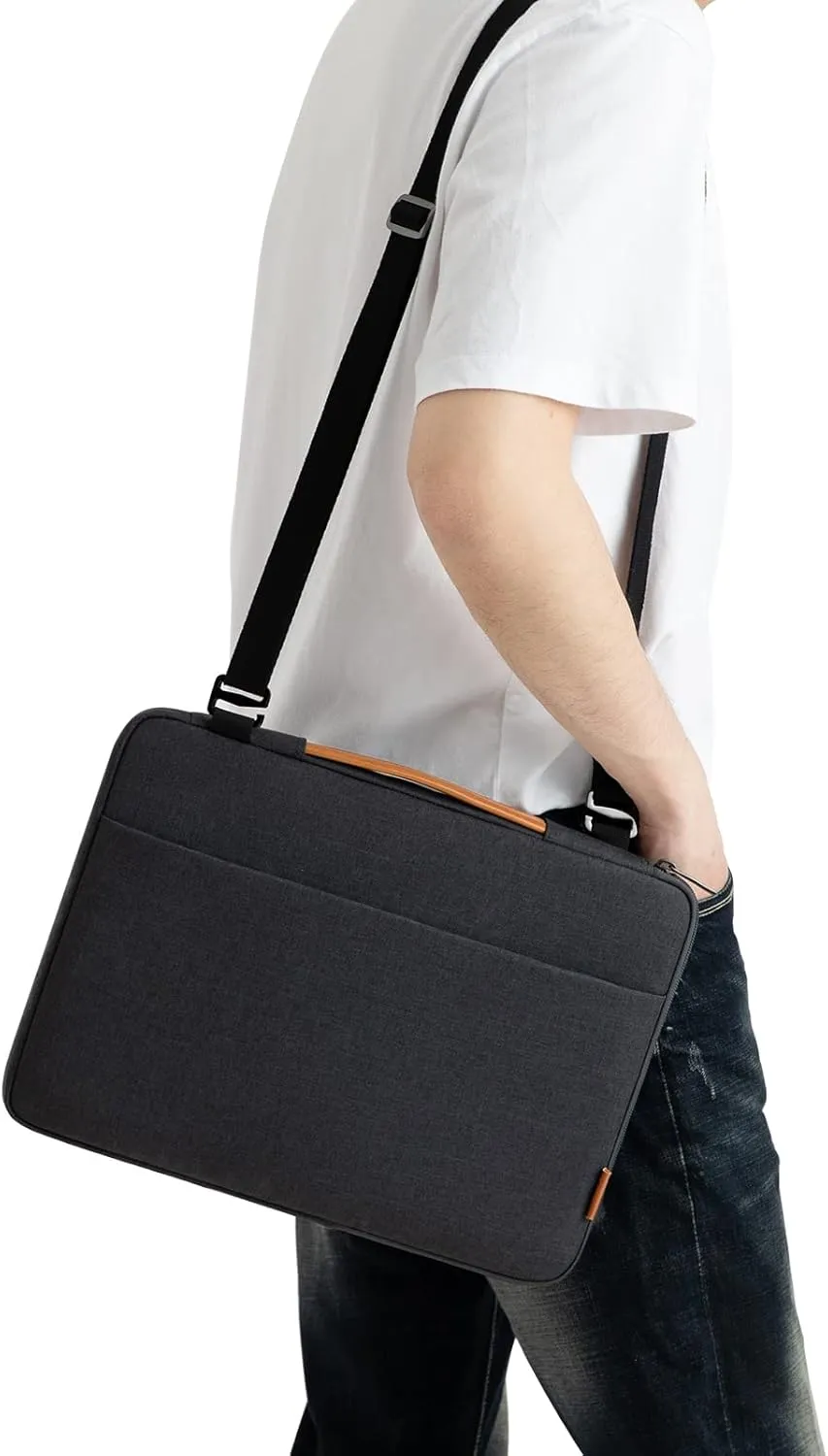 DOMISO 17.3 Inch Laptop Bag, Waterproof, Shockproof, Notebook Sleeve Case Shoulder Bag, Protective Cover for 17.3" Laptops, Black