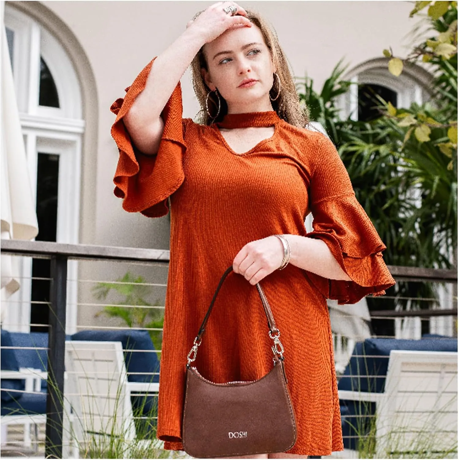 DOSHI - Hobo Crossbody Bag for Women - Premium and Sustainable Microfiber Vegan Leather Tote Bag for Women