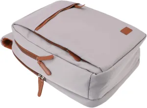 Double Shoulder Bag, USB Charging Backpack with Rear Suitcase Belt for Opened 16 Inch Laptop Activities (Light Grey)