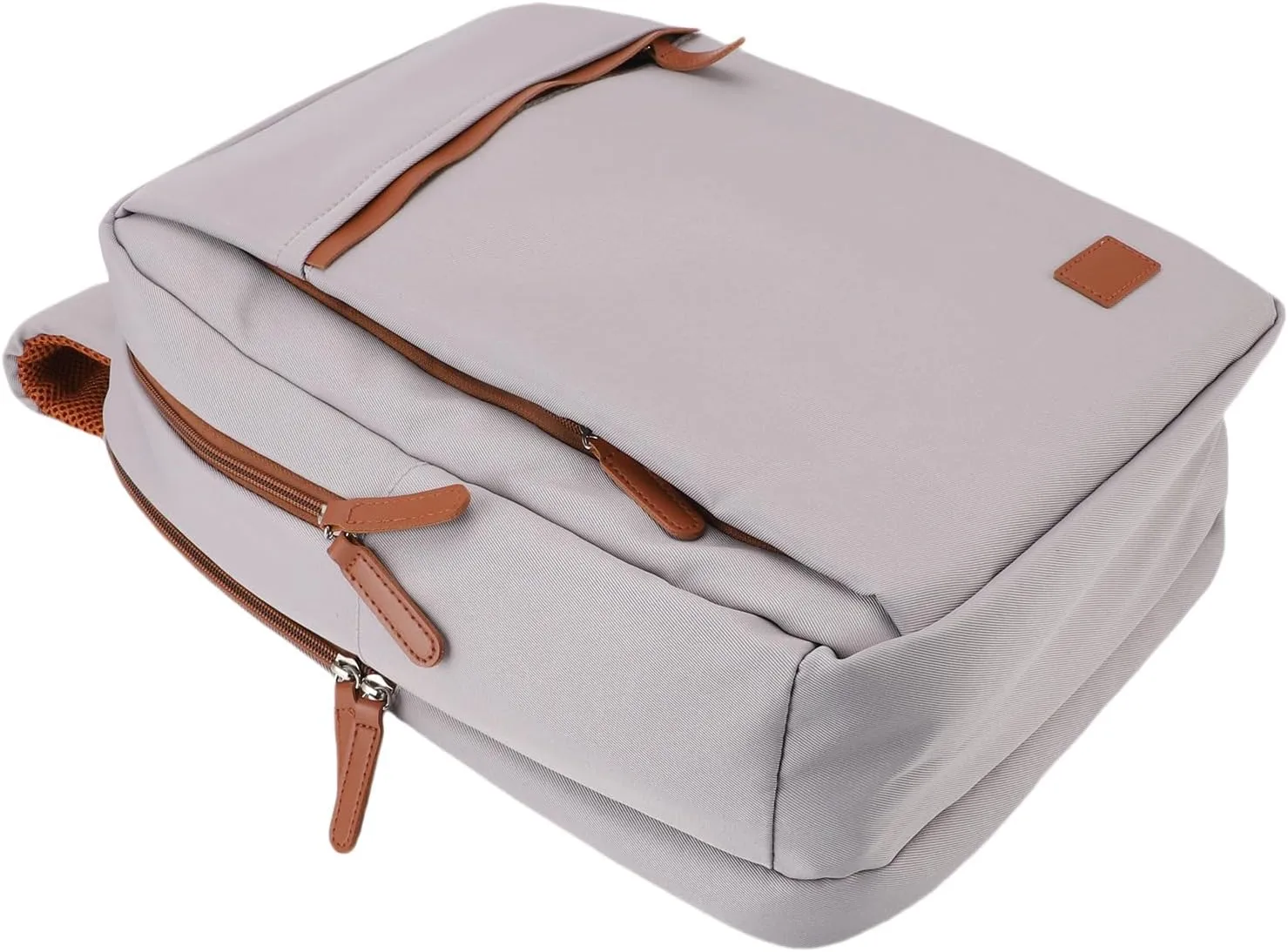 Double Shoulder Bag, USB Charging Backpack with Rear Suitcase Belt for Opened 16 Inch Laptop Activities (Light Grey)