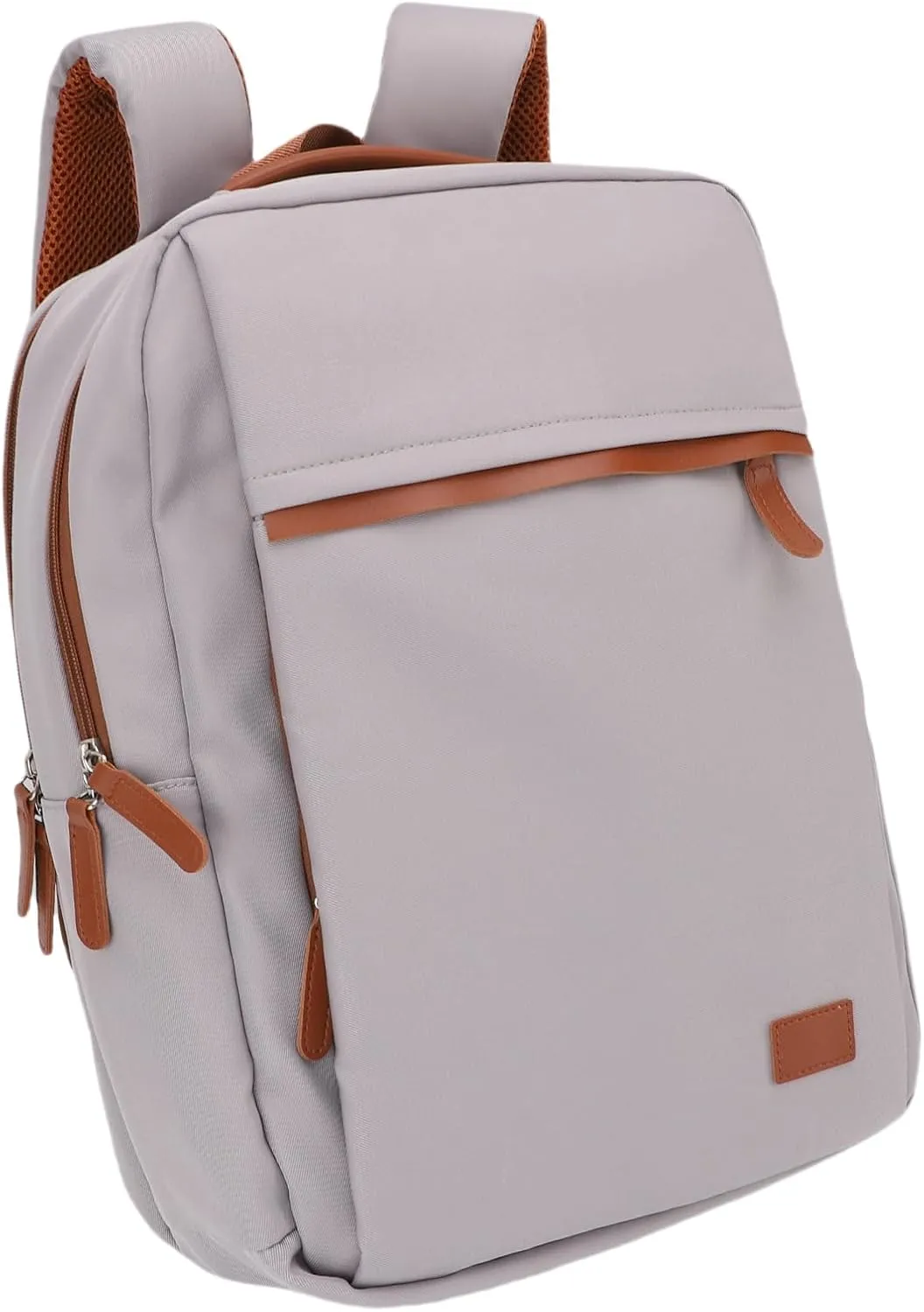 Double Shoulder Bag, USB Charging Backpack with Rear Suitcase Belt for Opened 16 Inch Laptop Activities (Light Grey)