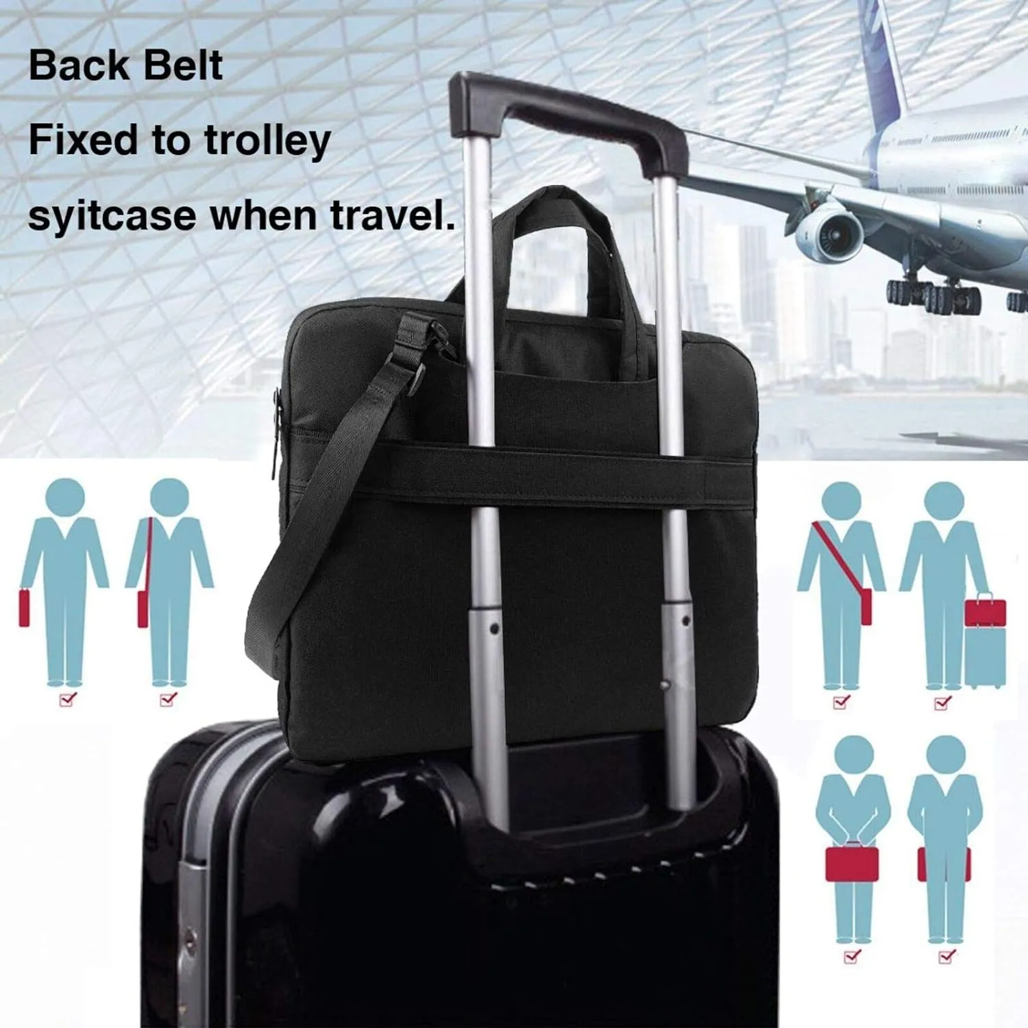 Dragonfly on Grass Blade Laptop Bag Laptop Messenger Shoulder Bag Travel Computer Bag for Women Men