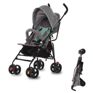 Dream On Me Vista Moonwalk Baby Stroller in Mint, Lightweight Infant Stroller with Compact Fold, Multi-Position Recline Umbrella Stroller with Canopy, Extra Large Storage and Cup Holder