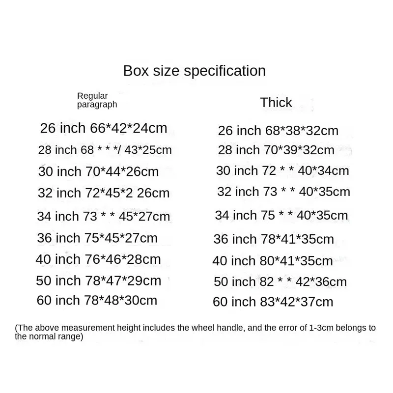 Durable Large Capacity Trolley Suitcase - 26-60 Inch