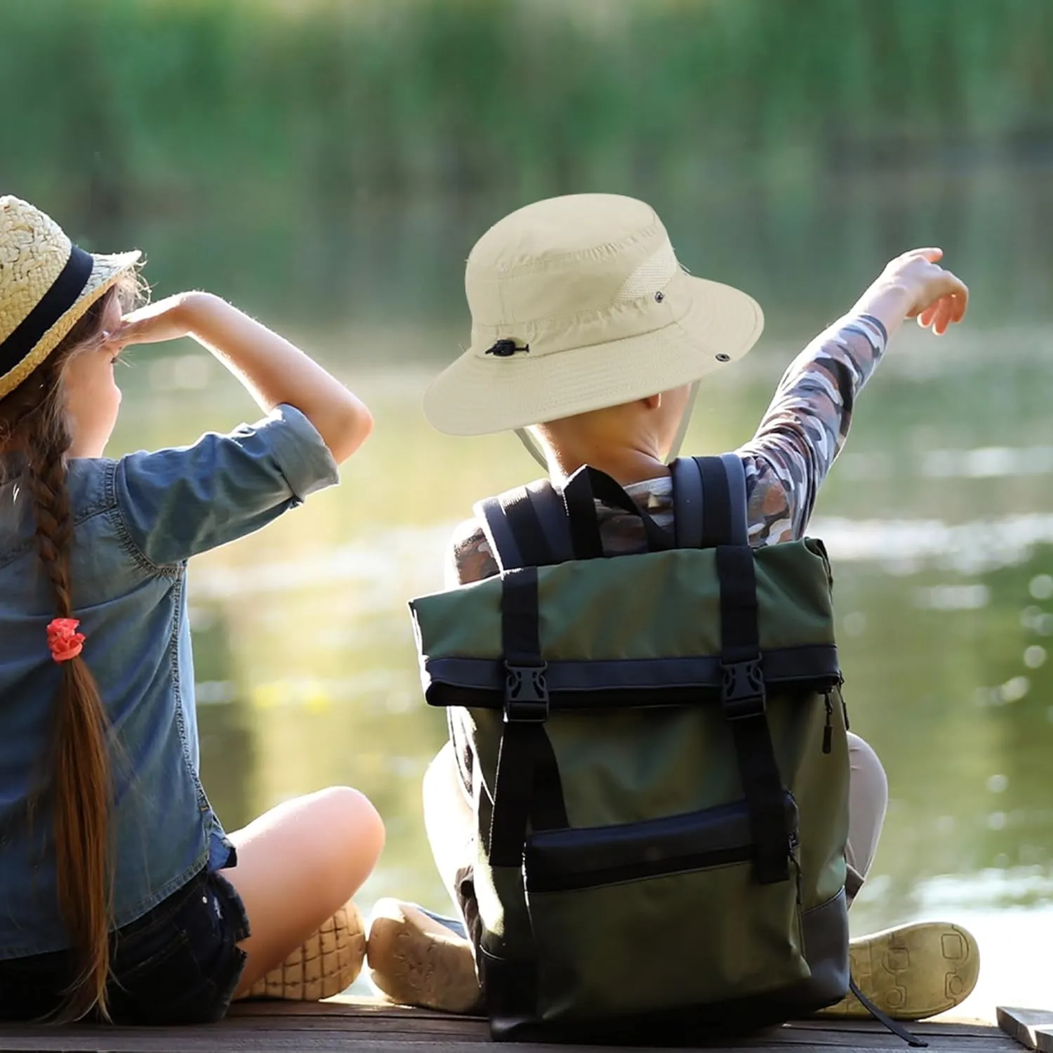 Durio Kids Sun Hats - UPF 50  Wide Brim Sun Protection for Boys & Girls