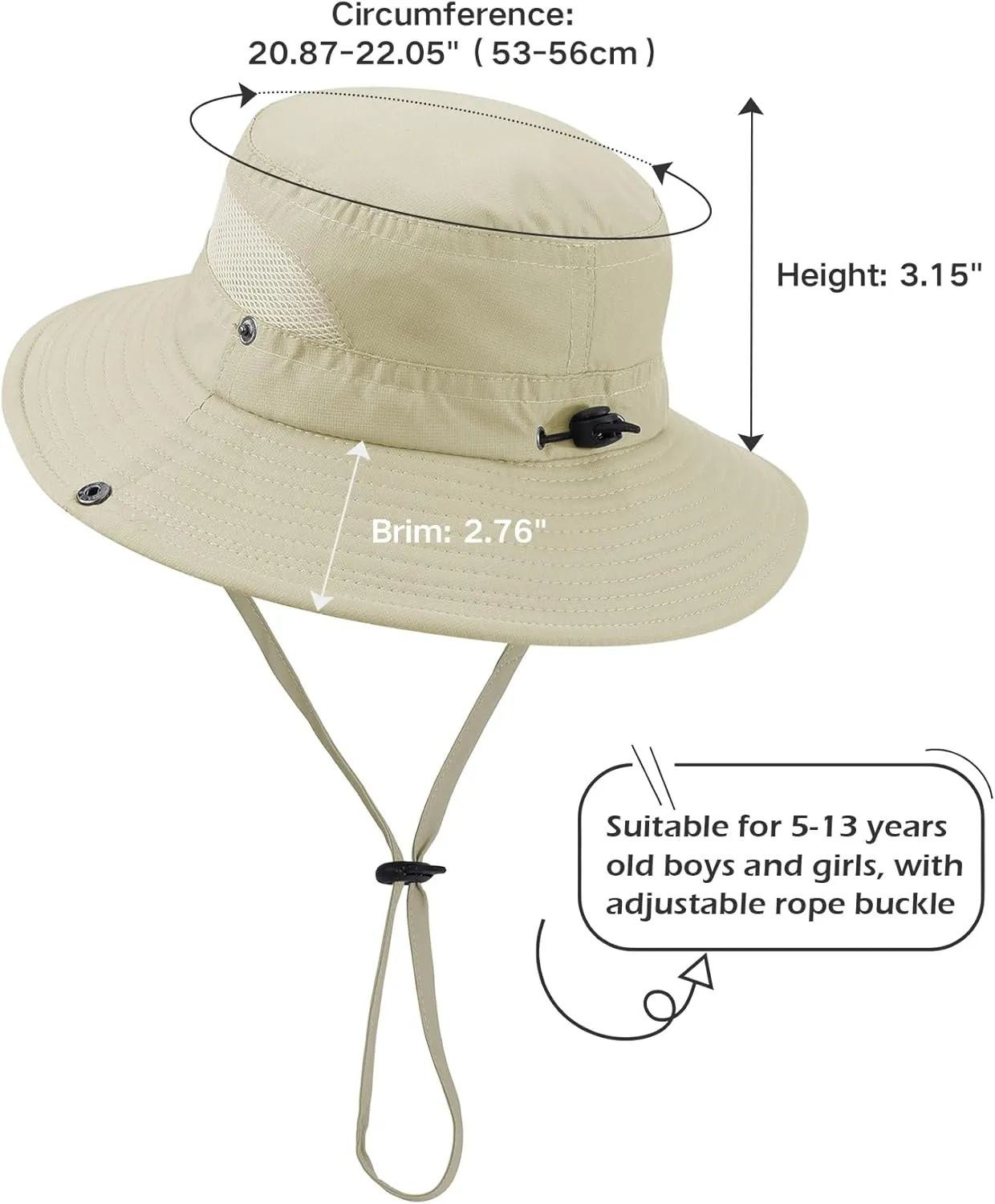 Durio Kids Sun Hats - UPF 50  Wide Brim Sun Protection for Boys & Girls