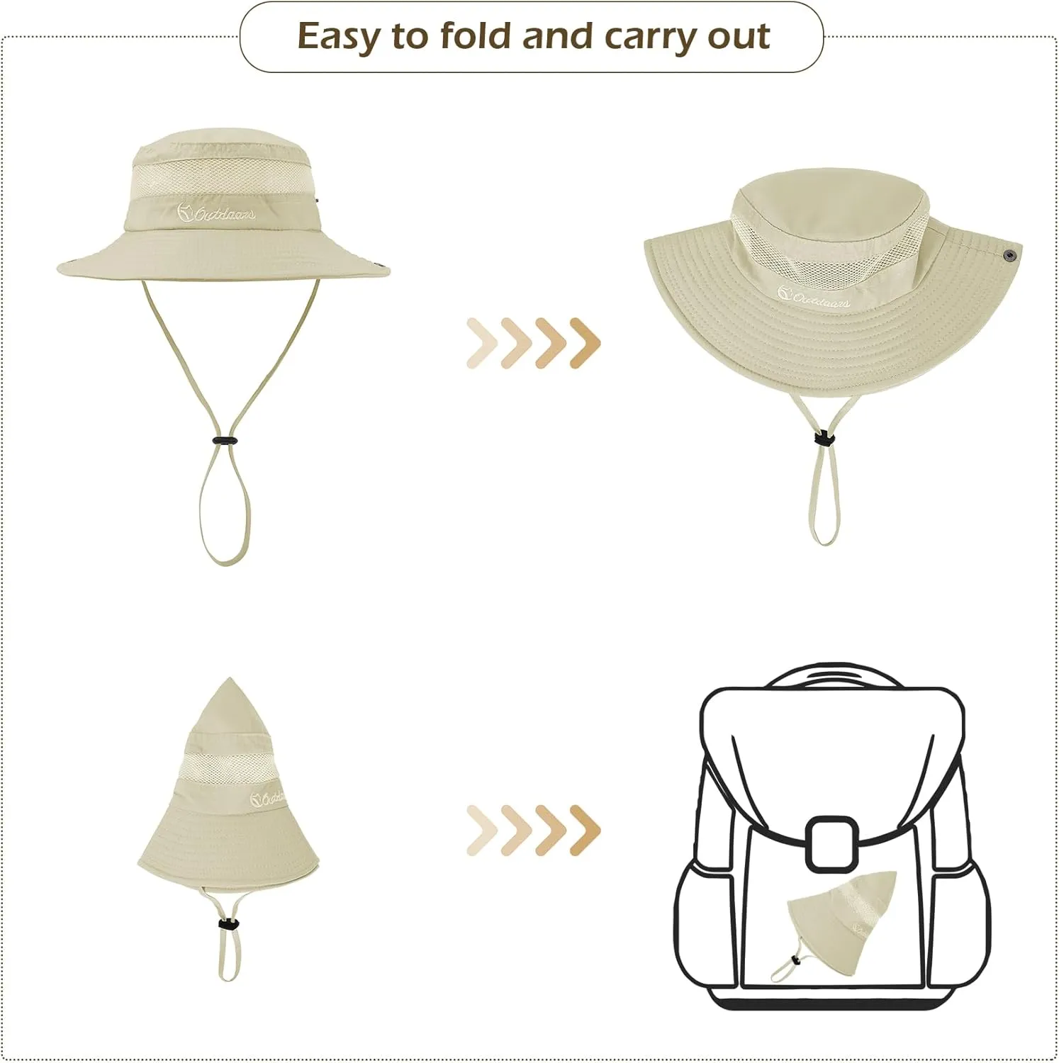 Durio Kids Sun Hats - UPF 50  Wide Brim Sun Protection for Boys & Girls