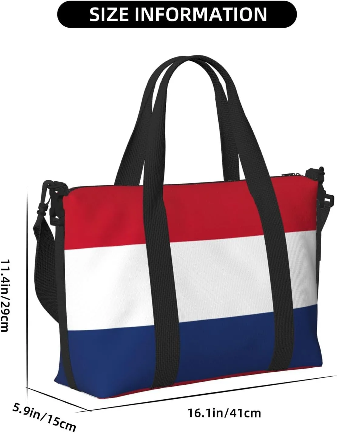 Dutch Flag Travel Duffel Bag Carry On Tote Bags For Men,Weekender Overnight Bag,Sports Tote Gym Bag