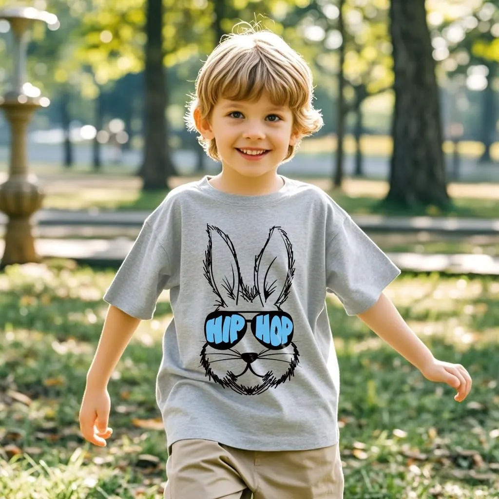 Easter Bunny Shirt for Toddler Boys Girls Kids Eggs-Track Tees Eggs Tractor T-Shirts 2-7T