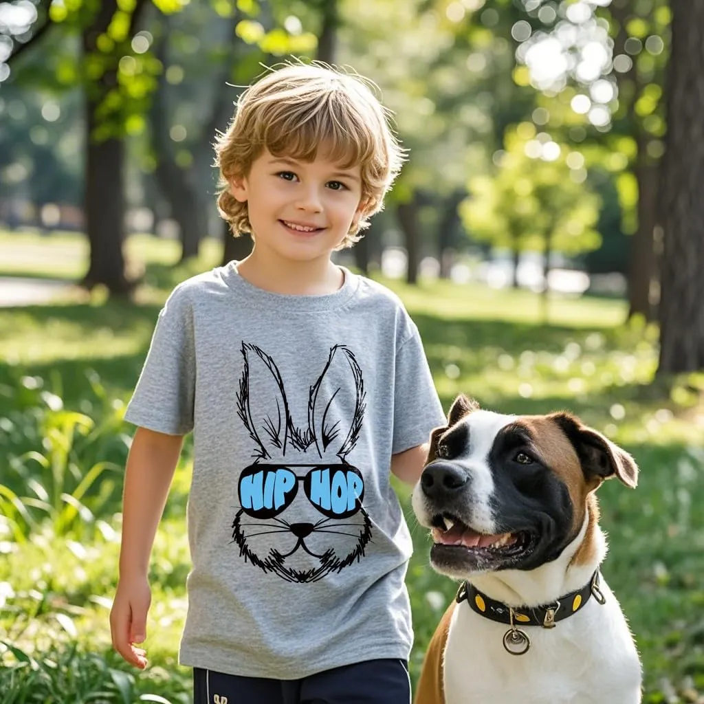 Easter Bunny Shirt for Toddler Boys Girls Kids Eggs-Track Tees Eggs Tractor T-Shirts 2-7T