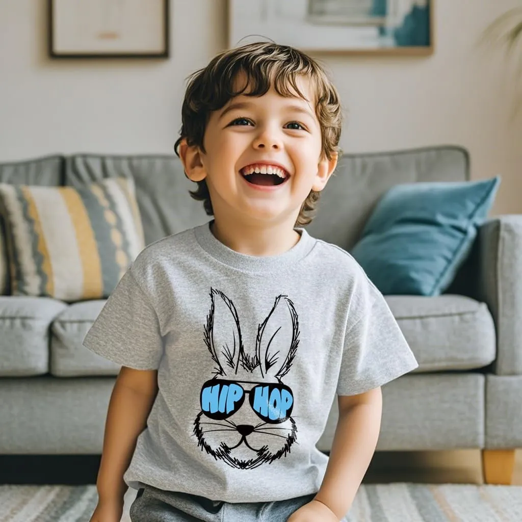 Easter Bunny Shirt for Toddler Boys Girls Kids Eggs-Track Tees Eggs Tractor T-Shirts 2-7T