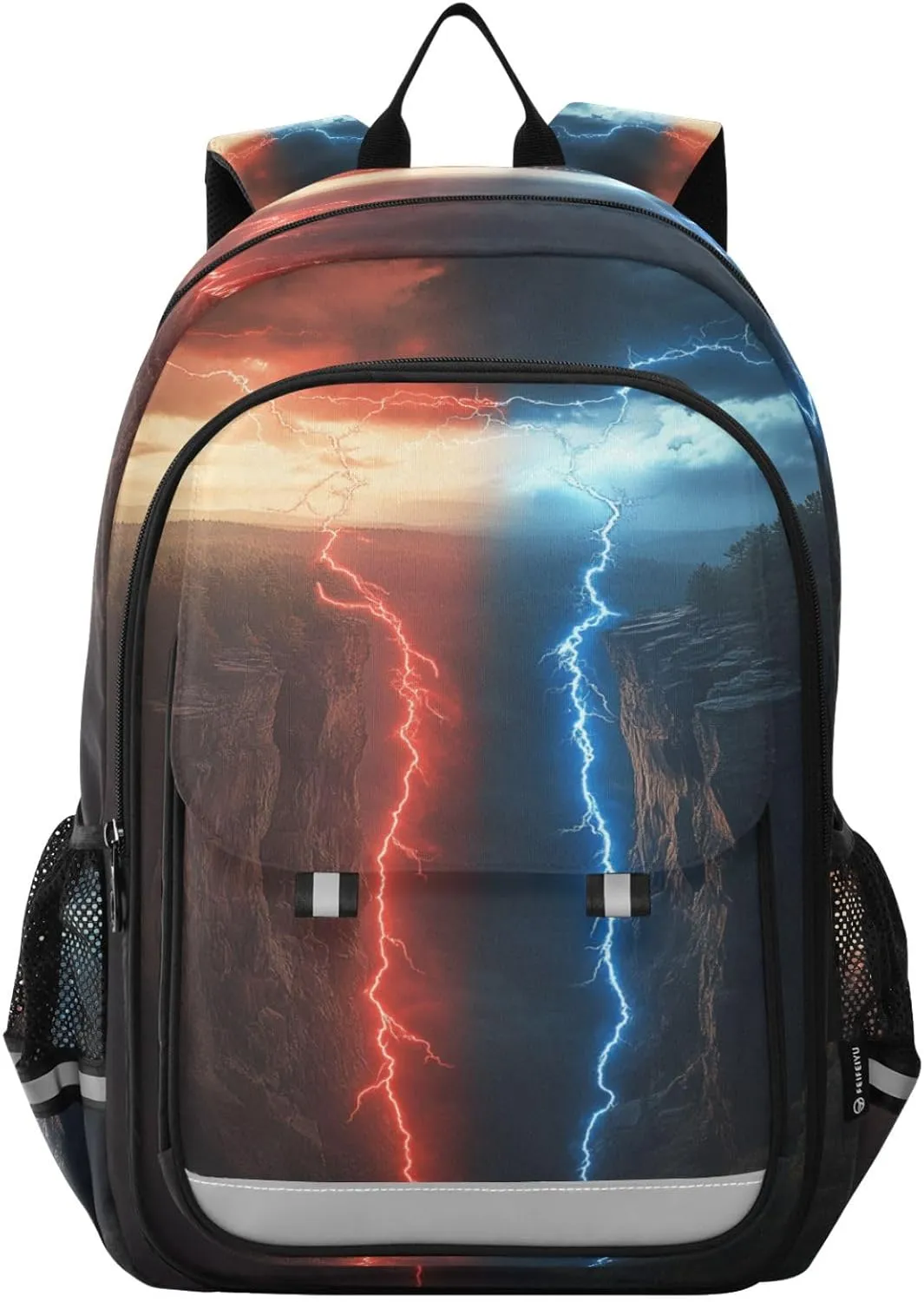 Ed and Blue Lightning Canyon Multi Compartment Student Backpack Reflective Stripes Travel Bag Casual Daypack School Bags for Boys Girls