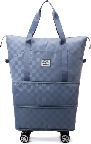 Ellniges]【Oxford Fabric Luggage Bag with Wheels & Retractable Handle, 36-55L Rolling Travel Duffel for Women, Durable Water- Carry-On for Airplane/Train/Weekend Trips, Spacious Organizational Design