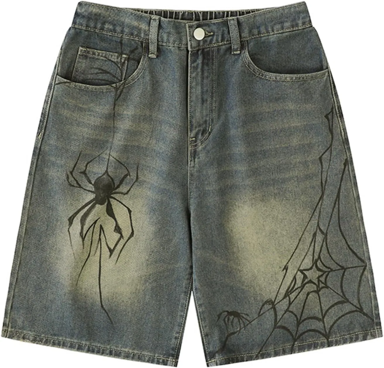 EMMIOL Women Jorts Baggy Jeans Shorts Mid-Low Waisted Denim Y2K Hip-Hop Shorts Summer Hot Short Pants Streetwear