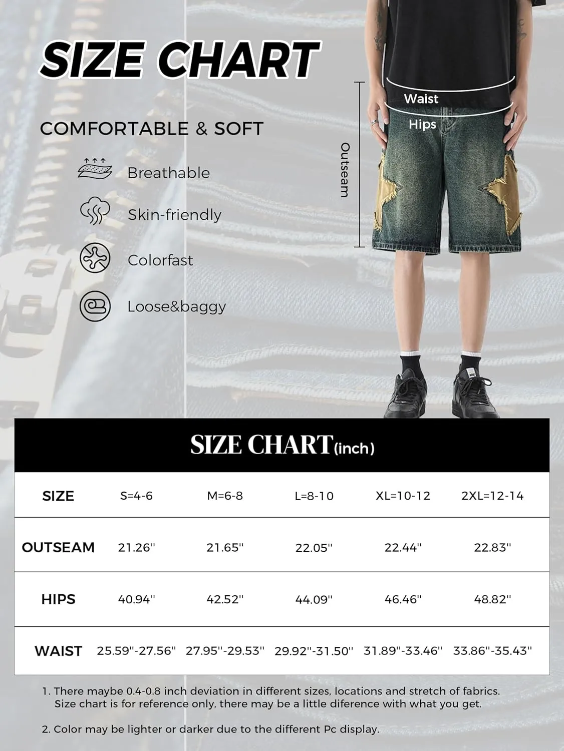 EMMIOL Women Jorts Baggy Jeans Shorts Mid-Low Waisted Denim Y2K Hip-Hop Shorts Summer Hot Short Pants Streetwear