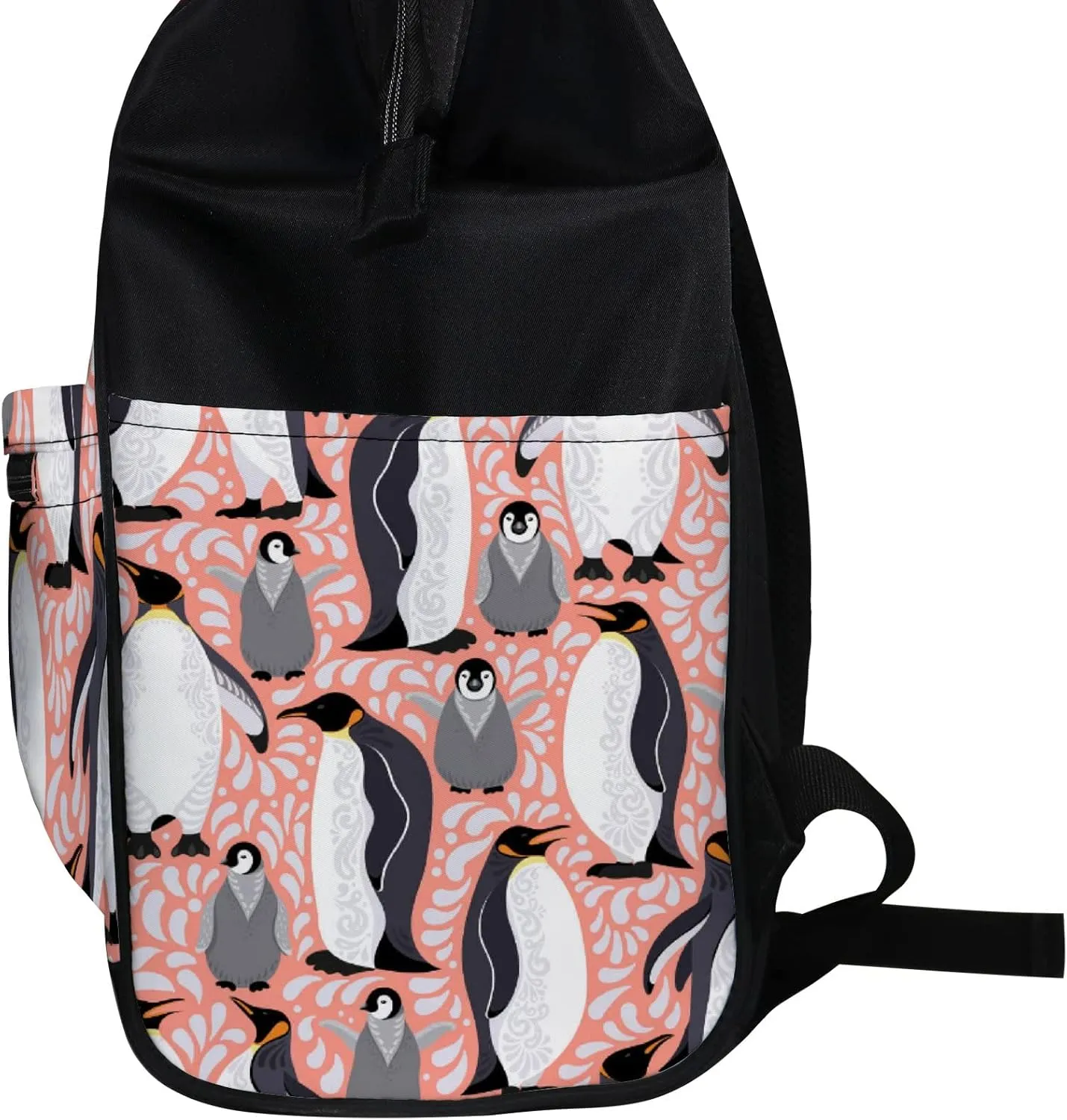 Emperor Penguins Pink Diaper Bag Backpack Waterproof Backpack Baby Nappy Changing Bag for Travel Large Capacity Durable and Stylish for Woman
