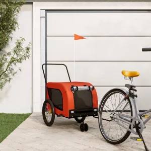 Enhance Pet Travel with Durable Bike Trailer, Comfortable Space, Reflective Safety Features, Orange and Black Design