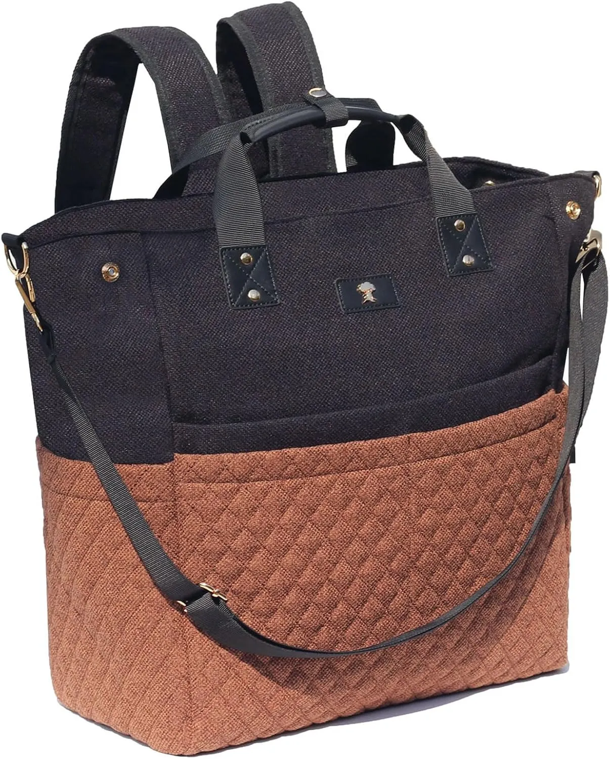ESVAN Diaper Tote Bag Totepack Backpack Crossbody Bag 3 in 1 for Women Laptop Backpack Multifunctional with Insulated Pockets