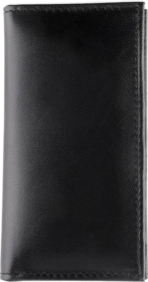 F&L CLASSIC Men's RFID Vintage Look Genuine Leather Long Bifold Wallet Checkbook Wallets,buffalo leather,black,240-01