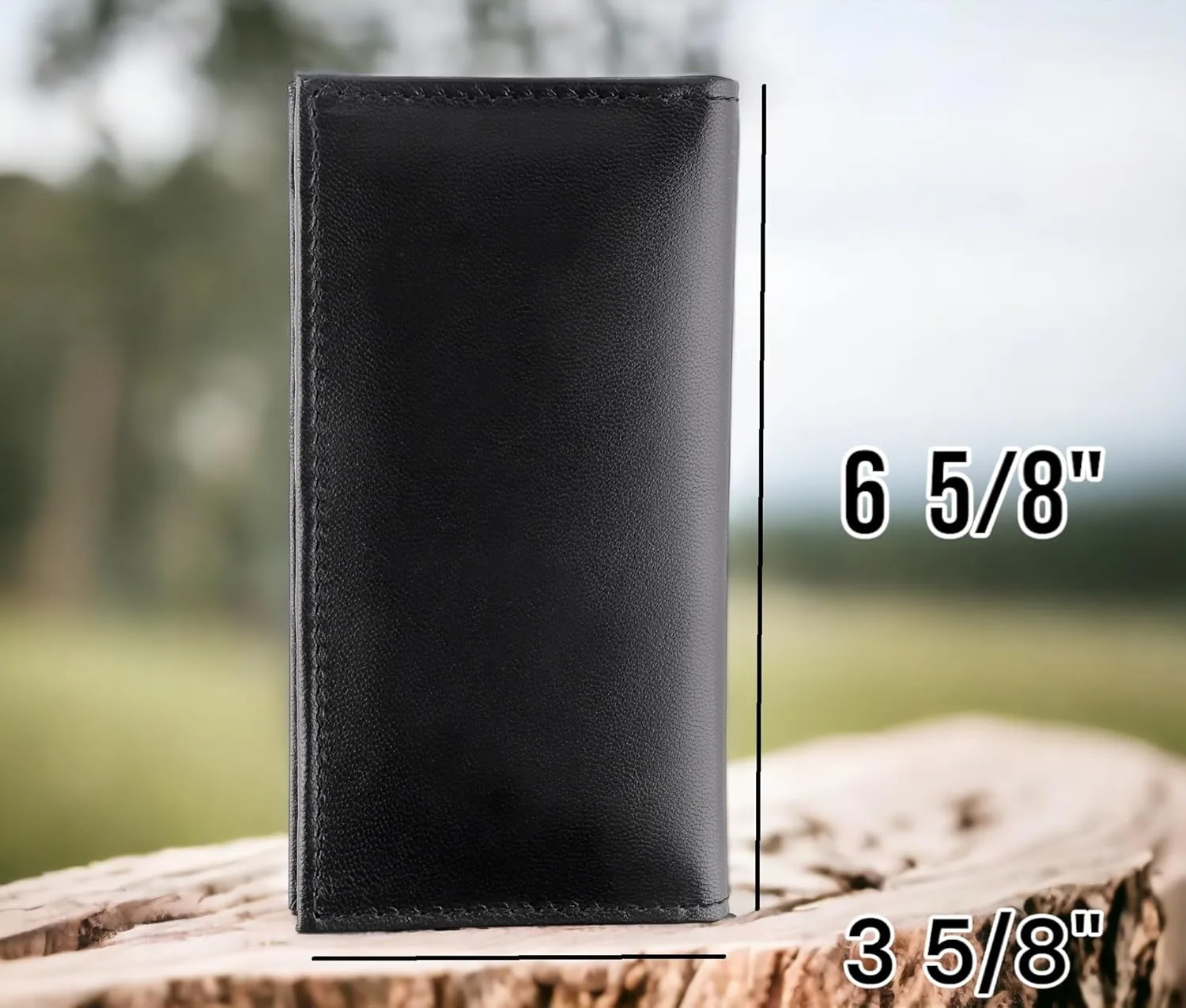 F&L CLASSIC Men's RFID Vintage Look Genuine Leather Long Bifold Wallet Checkbook Wallets,buffalo leather,black,240-01