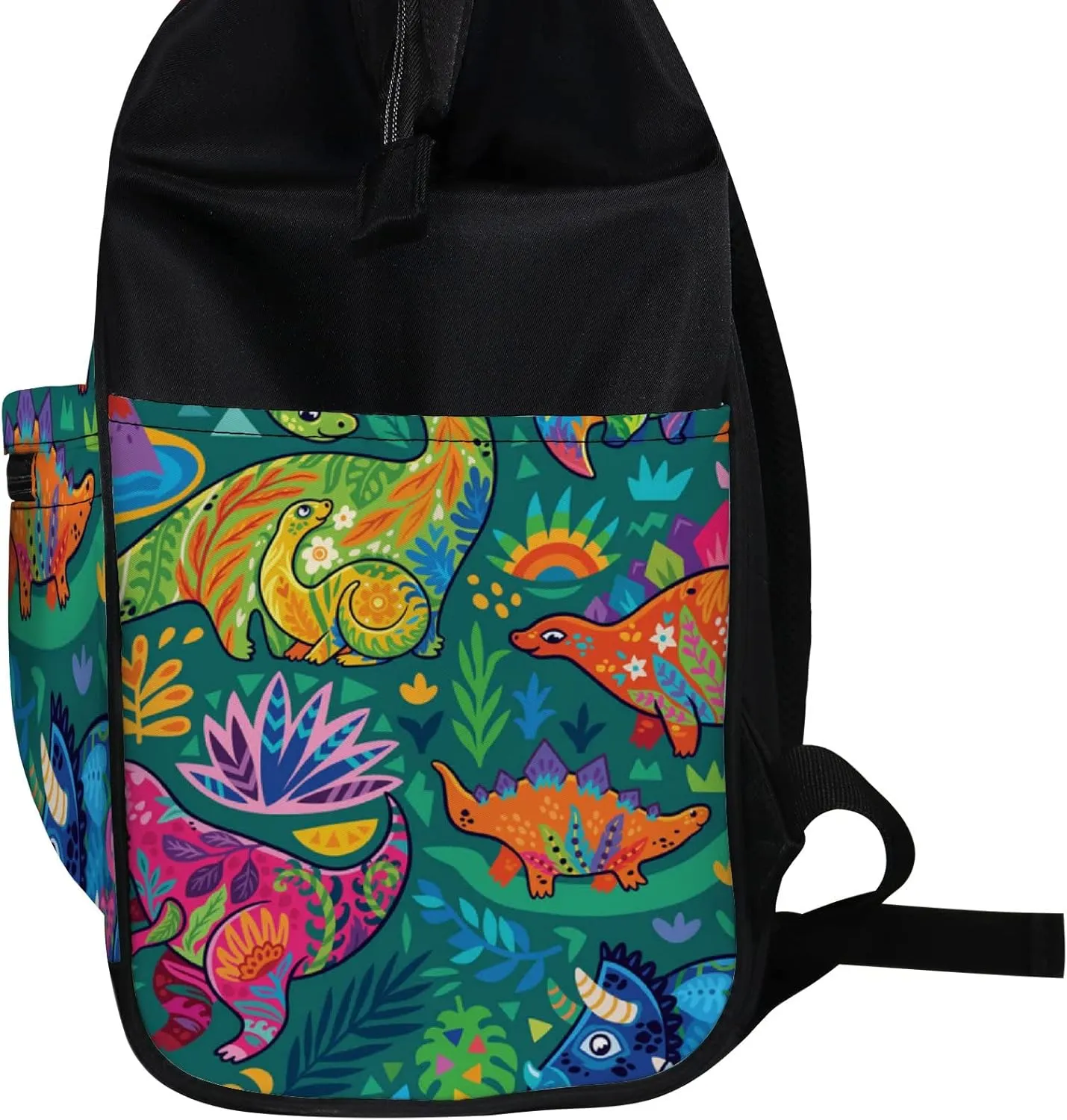 Fantasy Floral Dinosaurs Diaper Bag Backpack Waterproof Backpack Baby Nappy Changing Bag for Travel Large Capacity Durable and Stylish for Woman