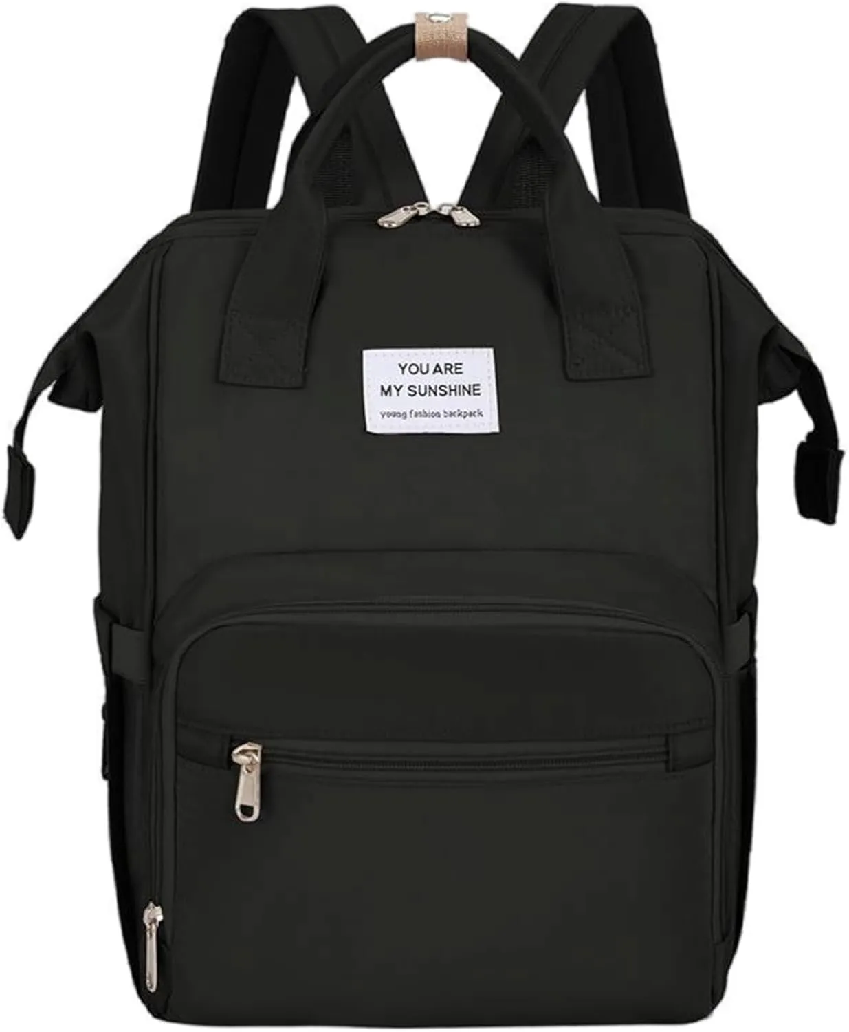 Fashion Diaper Backpack Waterproof Mommy Bag, Large Capacity Diaper Bag Travel Multi-functional Backpack Baby Boy Girl Tote (Black)