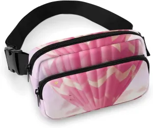 Fashionable Large-capacity Twill Pink Hot Air Balloon Printed Waist Bag, A Must-have Item for Hands-free Travel