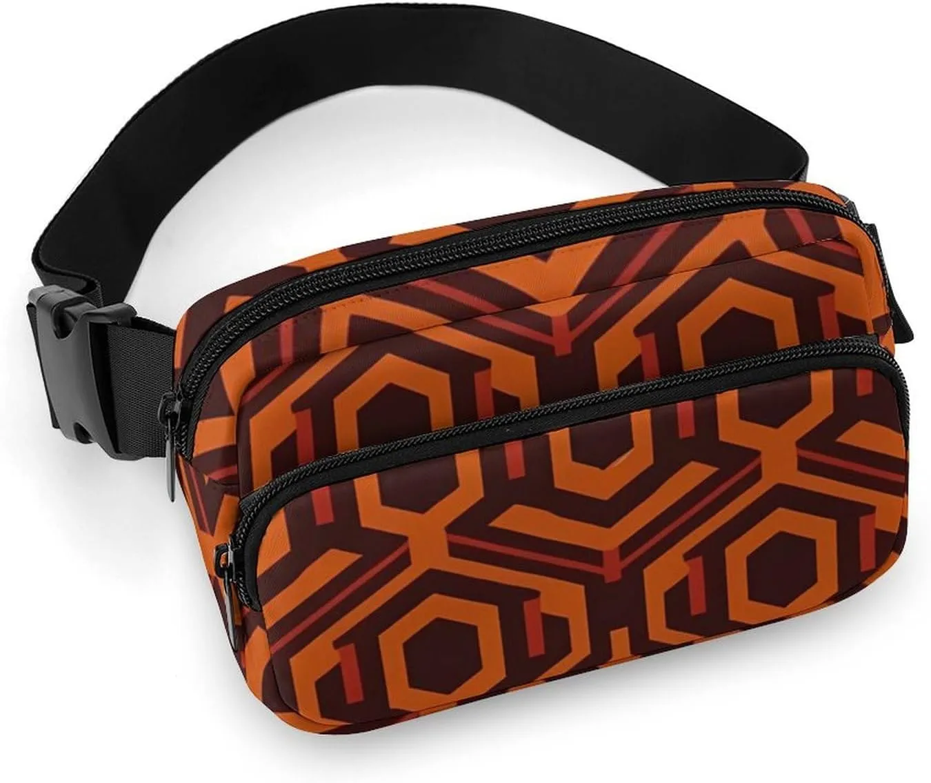 Fashionable Large-capacity Twill Shining Overlook Printed Waist Bag, A Must-have Item for Hands-free Travel