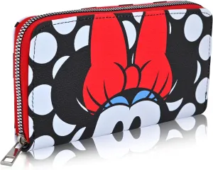 Fast Forward Disney Minnie Mouse Wallet Women - PU Leather Wristlet Wallets for Women - Mickey Mouse Minnie Mouse Red Wristlet Wallet