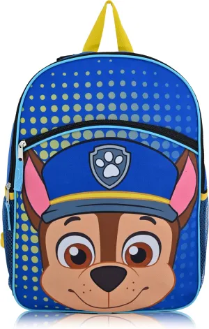 Fast Forward Paw Patrol Toddler Backpack with Chase Design - 16" Cartoon School Bag for Boys