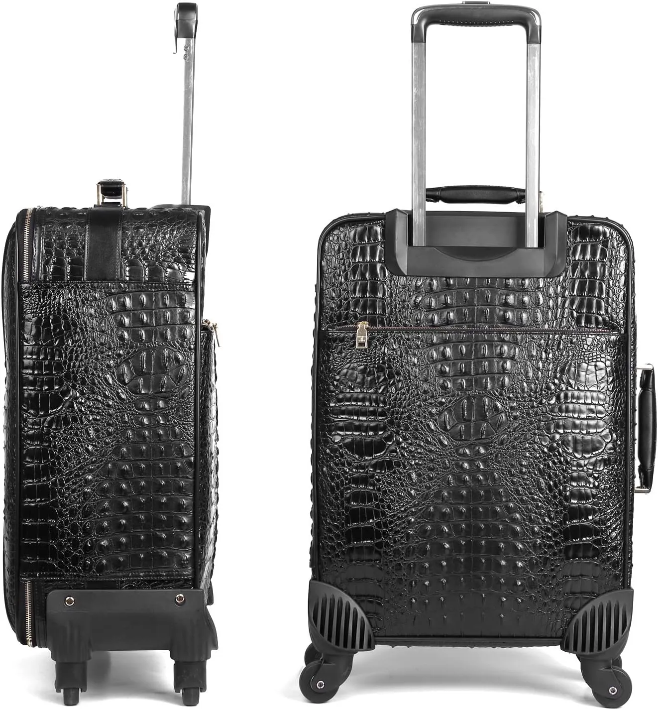 feilario Croco trolly luggage with spinner wheel softside suitcase lightweight checked bag