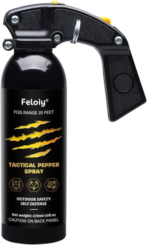 Feloiy Pepper Spray with Safety Clip, 470ml (16oz), 30ft Range, Home and Outdoor Protection