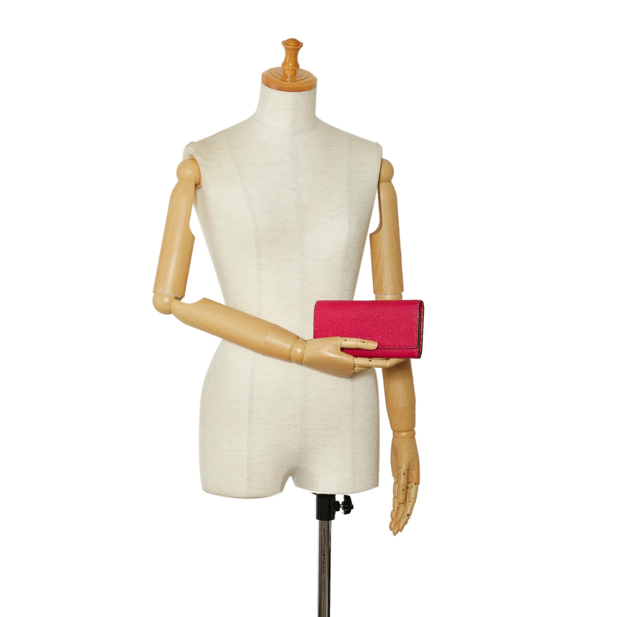 FENDI Selleria Leather Long Wallet Long Wallets