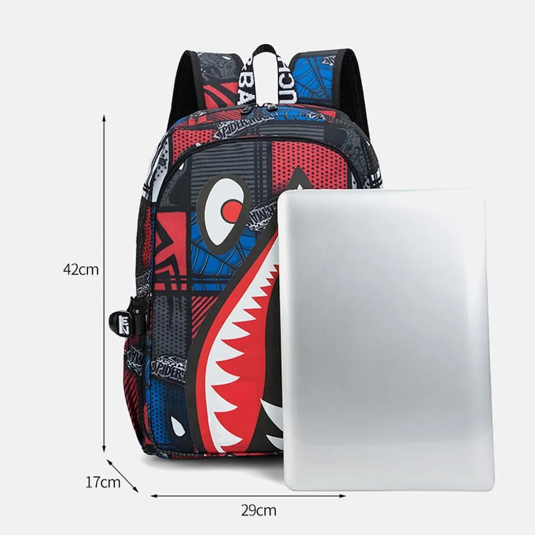 FENGJINRUHUA Shark Business USB Laptop Work Daypack Hiking Travel Shoulder Bags Camping Rucksack
