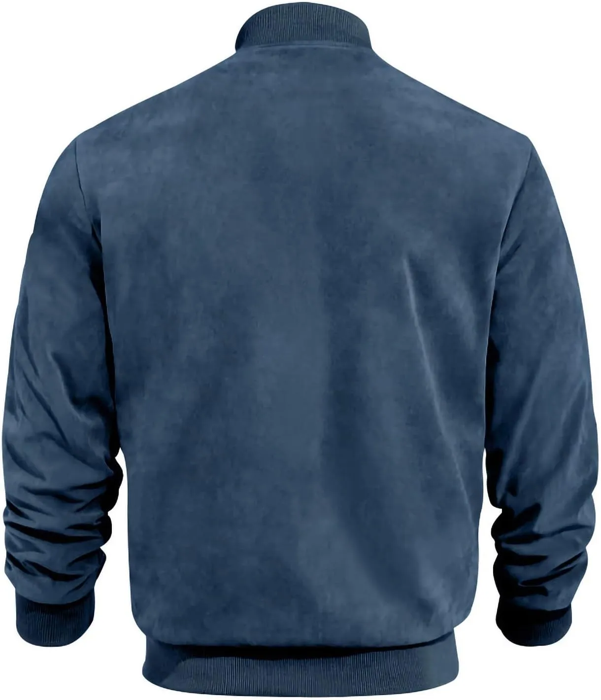 Finelylove Mens Faux Suede Leather Jacket Lightweight Casual Solid Bomber Jacket Water Resistant Windbreaker Outwear