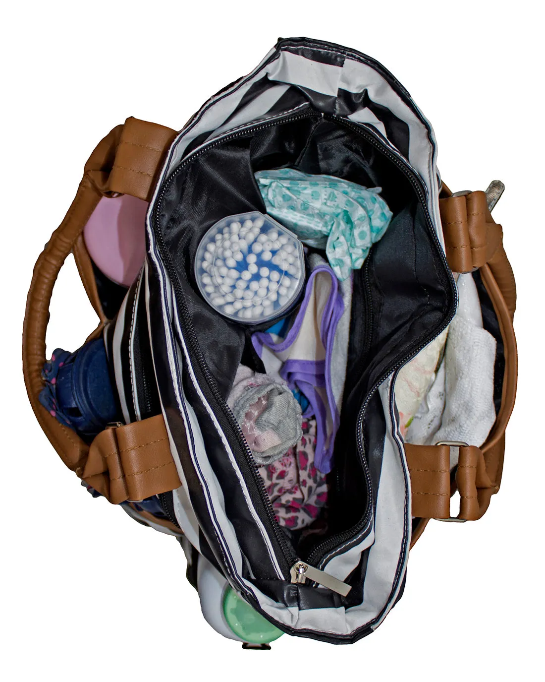 Fino KY016 Waterproof Baby Nappy Bag - Black & White