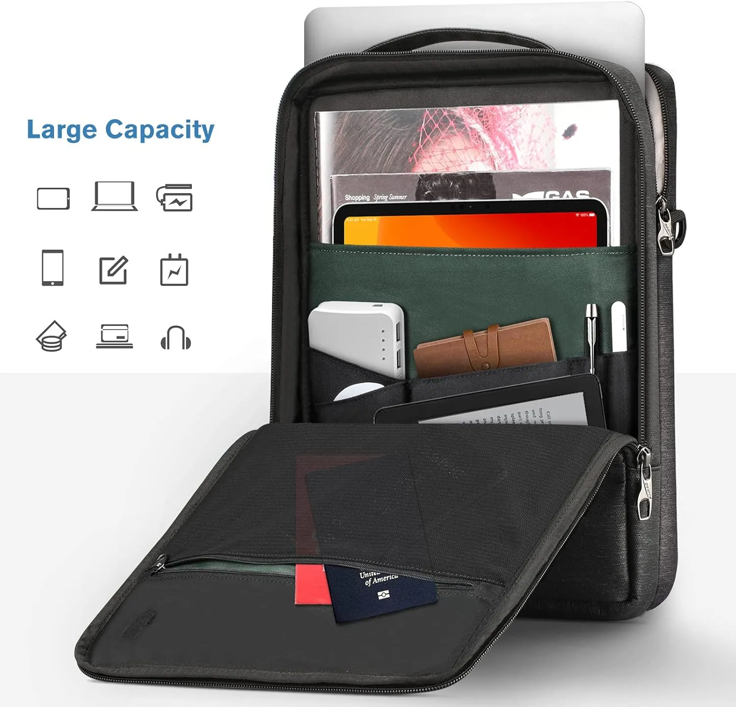 FINPAC Laptop Shoulder Bag for 13-16 inch Compatible with MacBook Air/Pro M3/M2/M1 2024-2018, Surface Laptop/Book