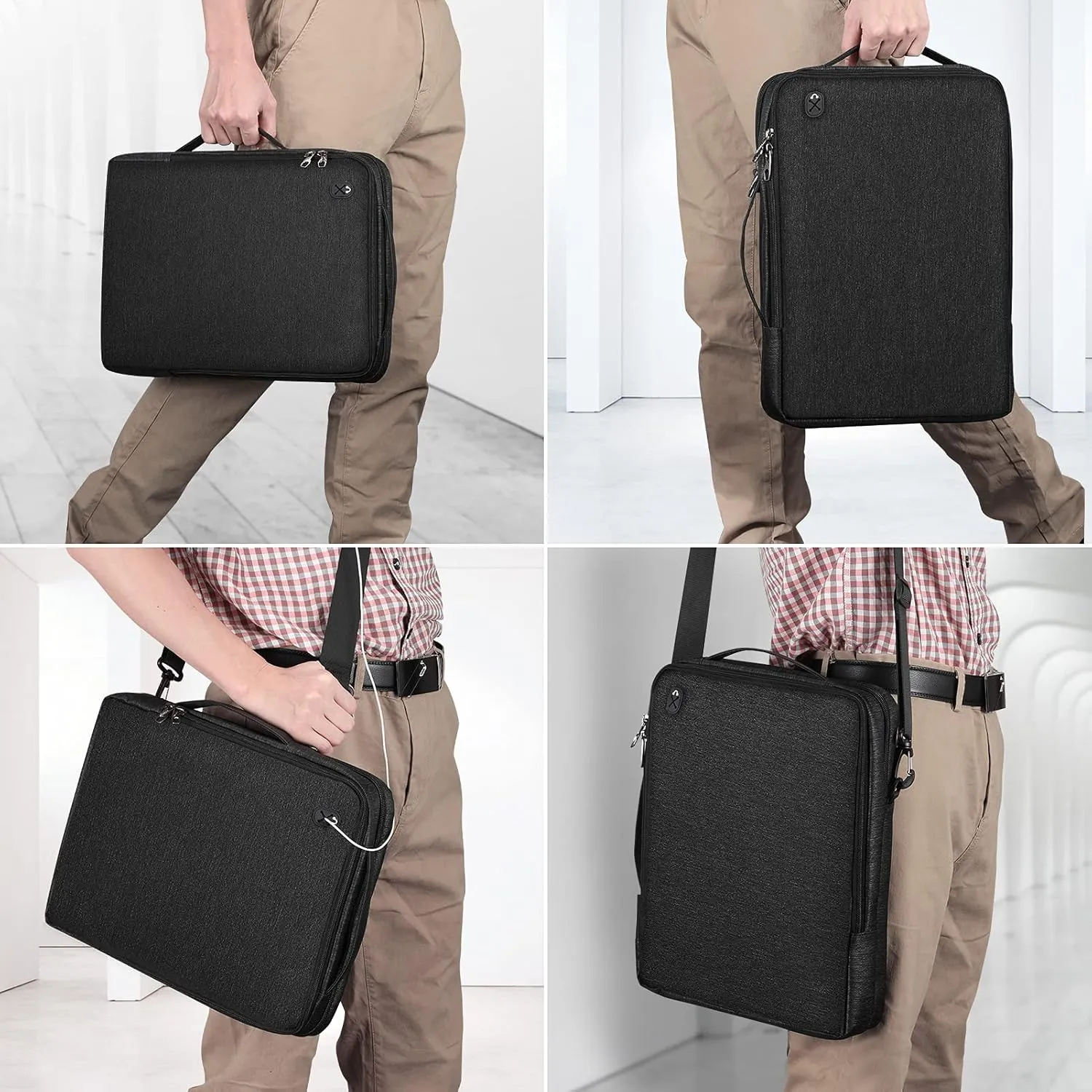 FINPAC Laptop Shoulder Bag for 13-16 inch Compatible with MacBook Air/Pro M3/M2/M1 2024-2018, Surface Laptop/Book