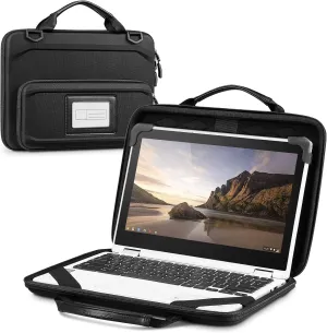 Fintie 11.6 Inch Chromebook Sleeve Case - Protective Briefcase Shoulder Bag with Accessory Pouch and ID Card Slot for Up to 11.6" Lenovo Samsung Microsoft ASUS Dell Acer HP Laptop Notebook (Black)
