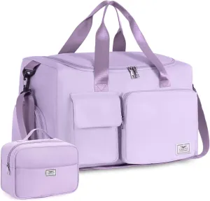 FIORETTO Women's Gym Duffle Bag with Shoes Compartment, 37L Capacity, Ideal for Travel, Gym, Sports, Duffel, Weekender