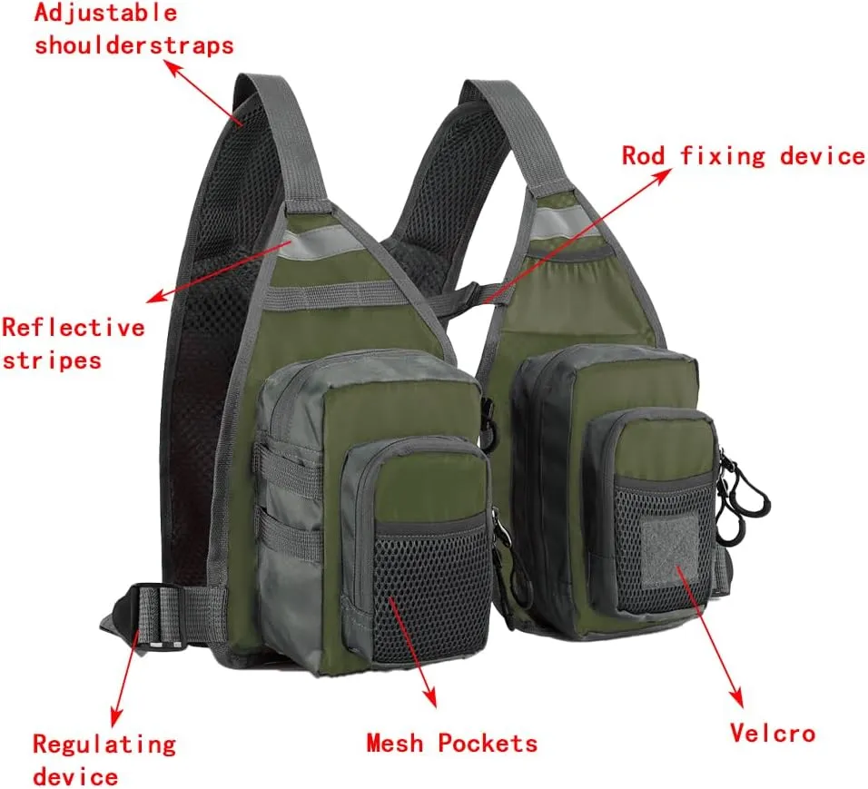 Fishing Vest for Outdoor Use Suitable for Perch and Trout Stream Fishing, Lightweight Equipment for Men and Women