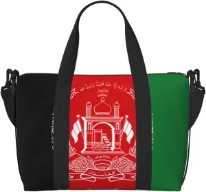 Flag Of Afghanistan Travel Duffel Bag Carry On Tote Bags For Men,Weekender Overnight Bag,Sports Tote Gym Bag